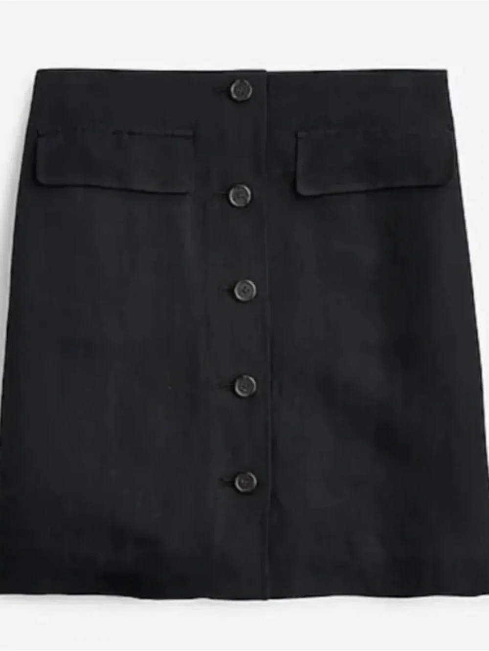 J.Crew Button-Front Black Mini Skirt Women